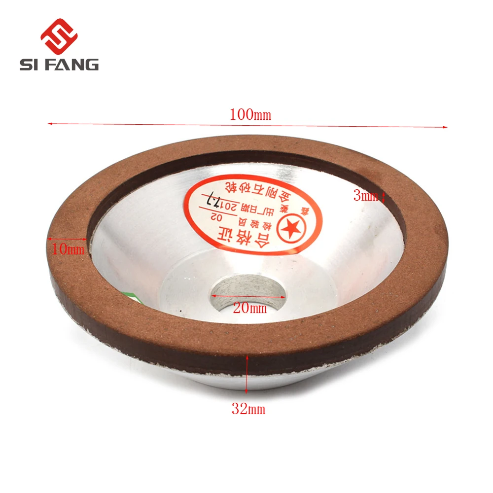 

4"inch Grit 120-600# Diamond Grinding Wheel Resin Bonded Flaring Cup For Carbide Metal 75% 100x20x10x3mm