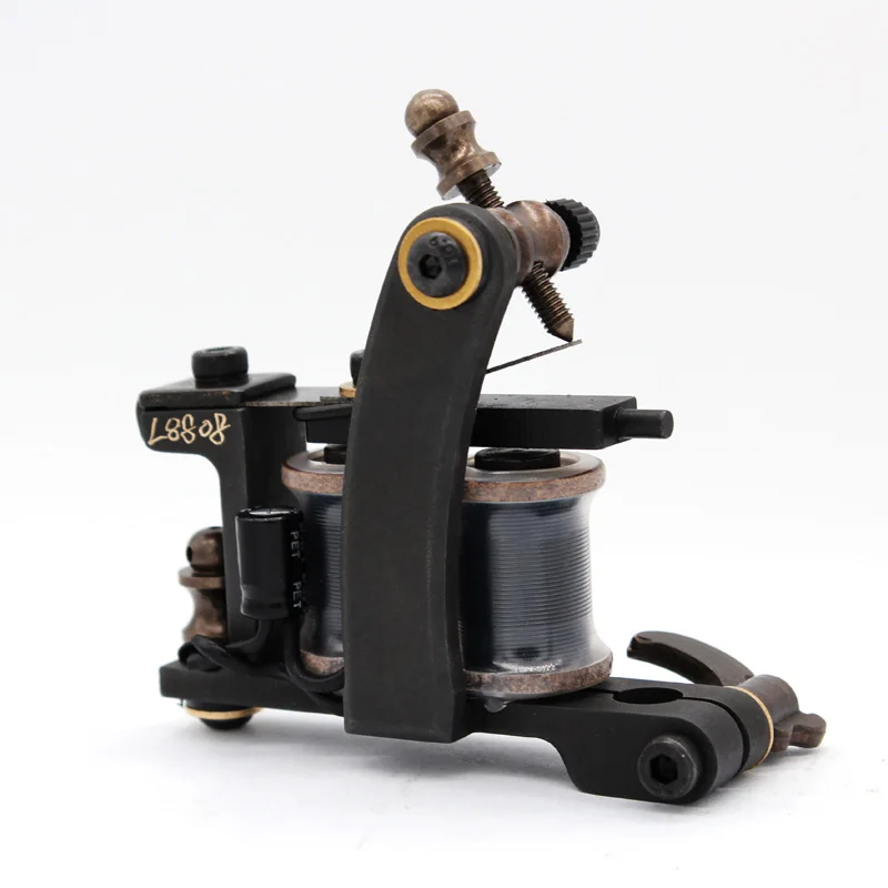 

UPTATSUPPLY 2018 New Copper Handmade Permanent Tattoo Machine Shader Liner 12 Wrap Coils for Tattoo Gun Supplies free shipping