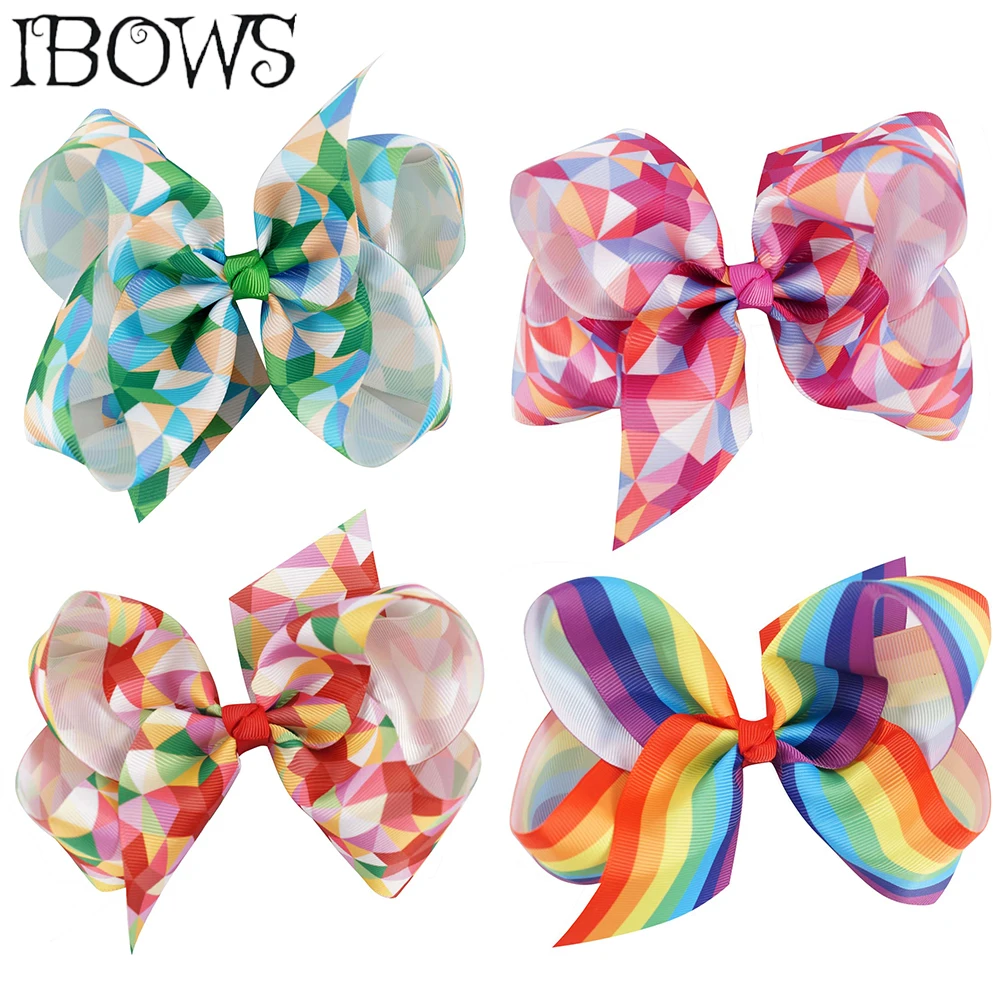 

5" Grosgrain Ribbon Hair Bows With Alligator Clips Cartoon Boutique Rainbows Hairclip Girl Hair Accessories Kids Hairpin On Sale