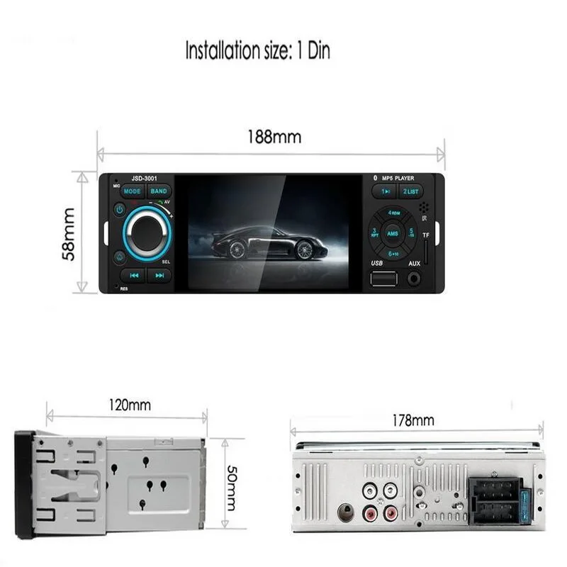 Автомагнитола Mirror link 1 din 3001 дюйма сенсорный экран Bluetooth USB FM стерео камера заднего