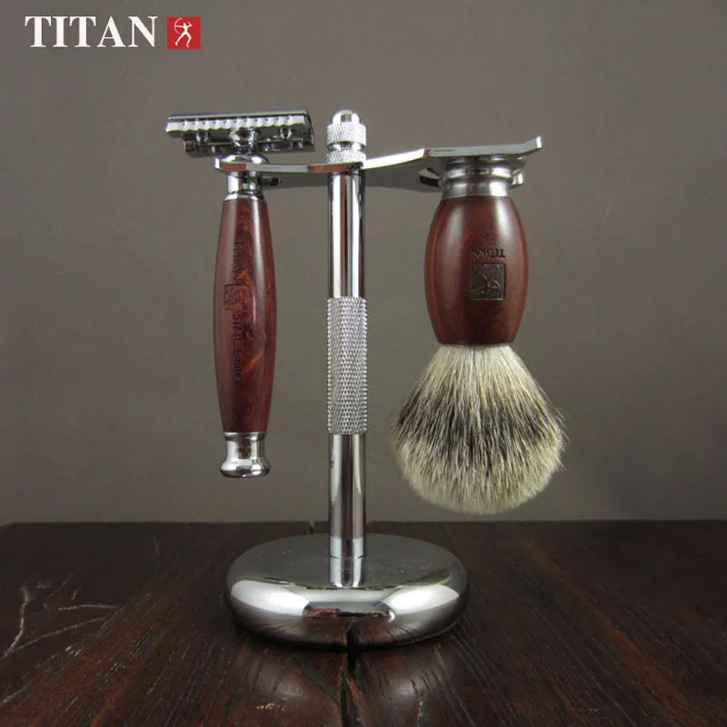 Безопасная бритва Titan с двойным краем, безопасная бритва из нержавеющей стали, Классическая мода, Мужская Ручная бритва