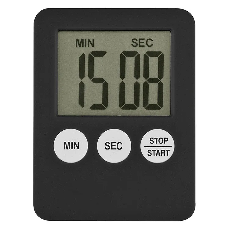 

2019 New 7 Colors Super Thin LCD Digital Screen Kitchen Timer Square Cooking Count Up Countdown Alarm Magnet Clock