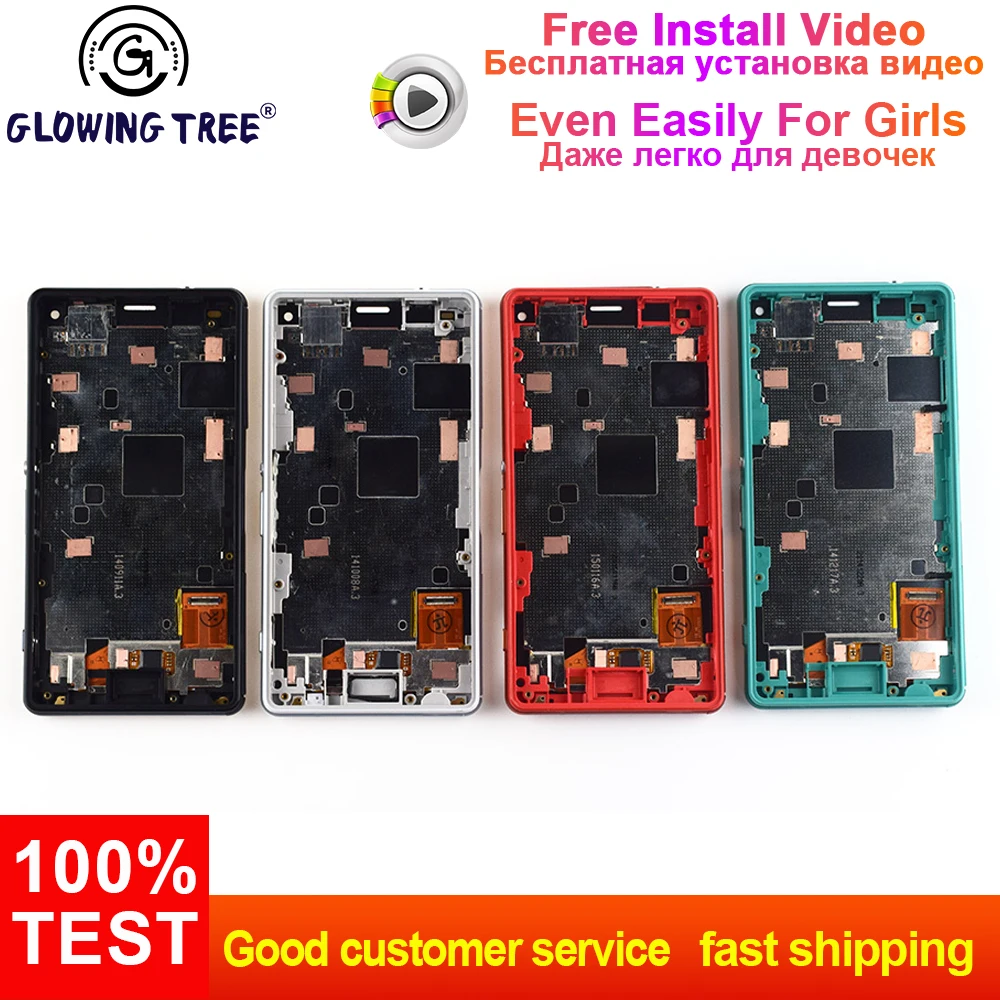 

For Sony Xperia Z3 Mini Compact D5803 D5833 Touch Screen Digitizer Sensor + LCD Display Monitor Module Panel Assembly Frame
