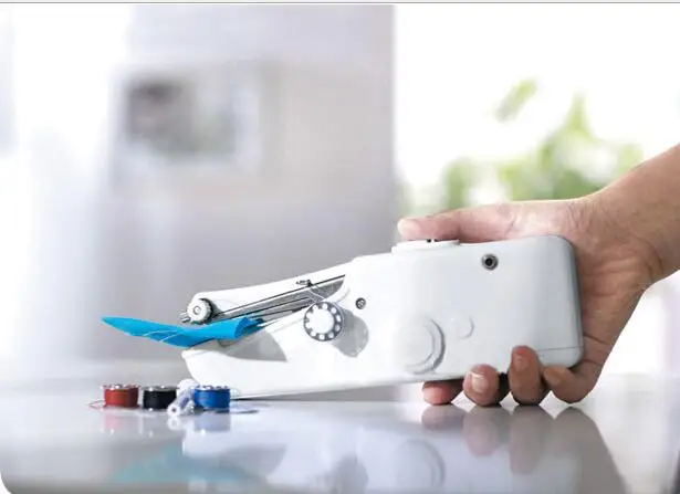 

60pcs/lot Hand Held Sewing Machine Mini Portable Easy Home Travel Stitch Sew DIY Battery Stitch Sew needlework Cordless Clothes