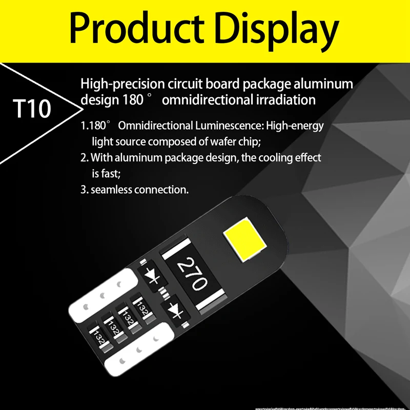 Katur 10 шт. T10 Led W5W лампы(168 194 2825) люменов маленький размер 3030 чип галогенная лампа repalcement