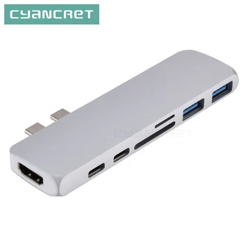 

Type C Adapter 2 USB C 3.1 to HDMI USB 3.0 Card reader Type C HUB Docking station Converter Support 4K for Macbook Laptop