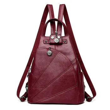 

Fashion Women Backpack Soft PU Leather Backpacks Female School Shoulder Bags for Teenage Girls Vintage Leisure Travel Back Pack