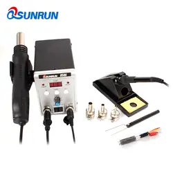 Qsunrun Новый 8586 2-в-1 SMD/паяльная станция, 110 V/220 V 700 W IC паяльная станция с горячим воздухом пушки, припой, насадки