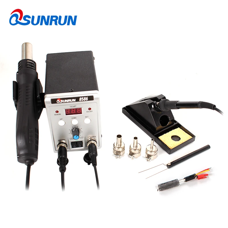 Новинка паяльная станция Qsunrun 8586 2 в 1 SMD/BGA 110 В/220 В 700 Вт IC с пистолетом горячего
