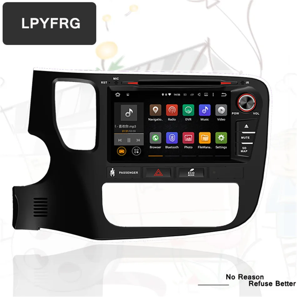 Best 1024*600 4G RAM Android 9.0 Car DVD GPS for Mitsubishi Outlander 2014 2015 2016 17 Autoradio with CD Radio DISC map multimedia 1