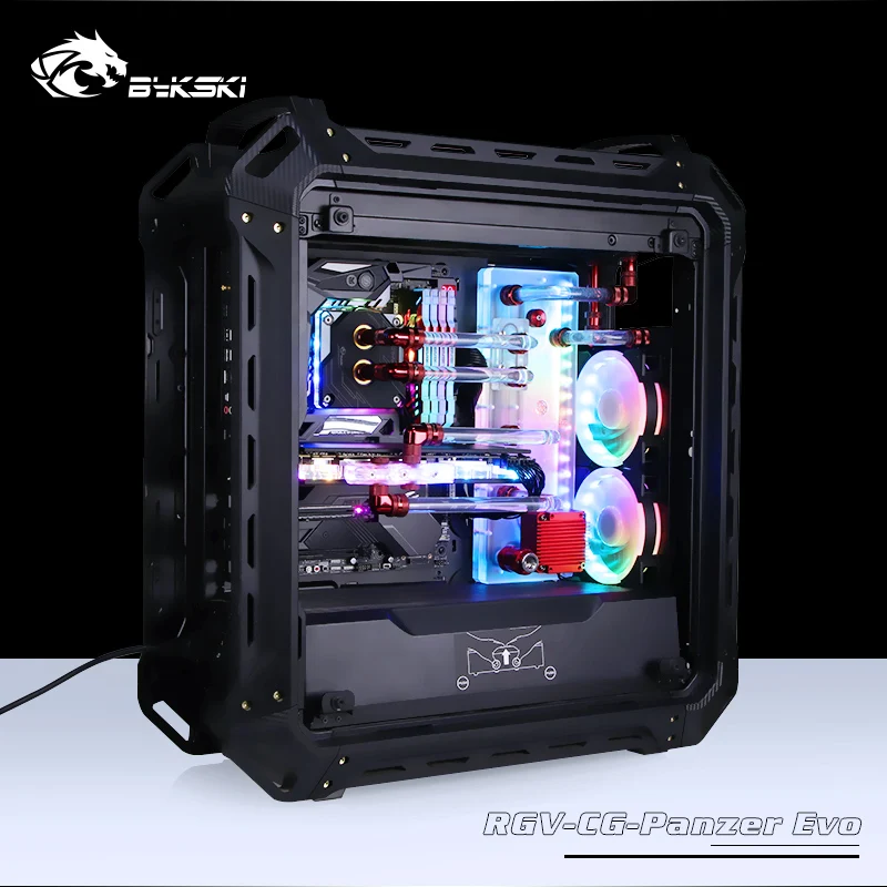 BYKSKI акриловый бак использовать для COUGAR Panzer Evo компьютерный корпус/3PIN 5 V D-RGB/Combo DDC насос крутой водный канал решение