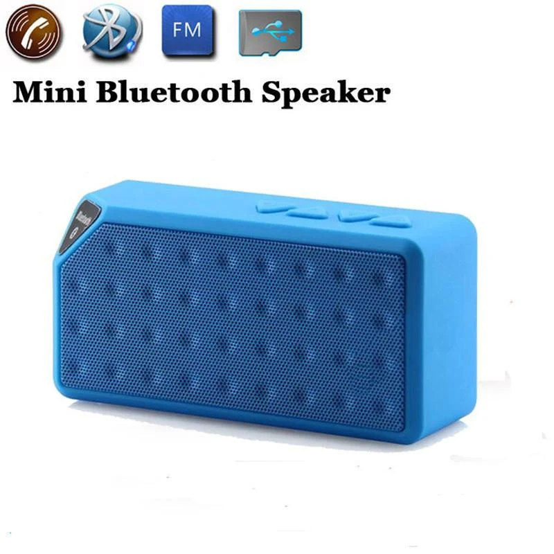 Мини Bluetooth динамик X3 TF USB FM радио беспроводной портативный музыкальный звуковой ящик сабвуфер громкий динамик s с микрофоном для телефона ПК