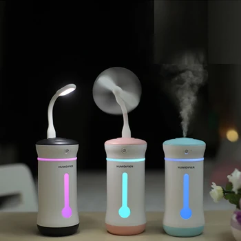 

Creative Air Humidifier with LED Light and Fan Convenient Ultrasonic Humidifier for Home Car