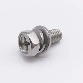 

Wkooa SEMS Screws M4x6 Hex Indented Head Bolts Metric Stainless Steel