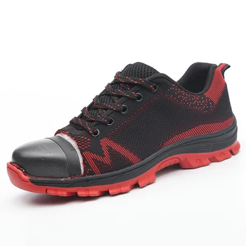 

Big yards Men's Breathable Steel Toe Cap Work Safety Shoes Men Outdoor Anti-slip Steel Puncture Safety Boots Hiking Shoes Men