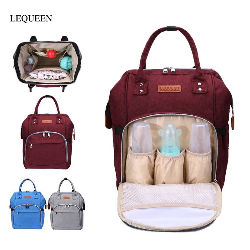 

LEQUEEN Multi-functional Large Capacity Mummy Nursing Handbag Diaper Bags Baby Care Nappy Bag Fashion Travel Backpack Baby Care