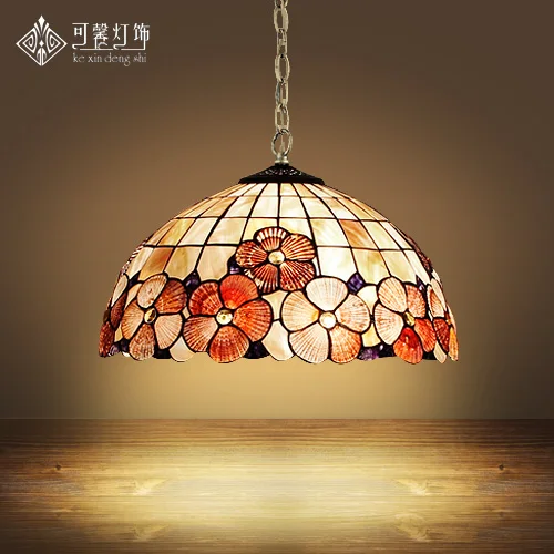 

European Tiffany shell shell pendant light single bedroom lamp WARATAH Restaurant bar dining room hanging lighting
