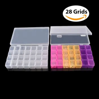 

Removable Grid Storage Box with Tag for Diamond Embroidery Rhinestone Clothes Garment Scrapbooking Organizer Case Jewelry Parts