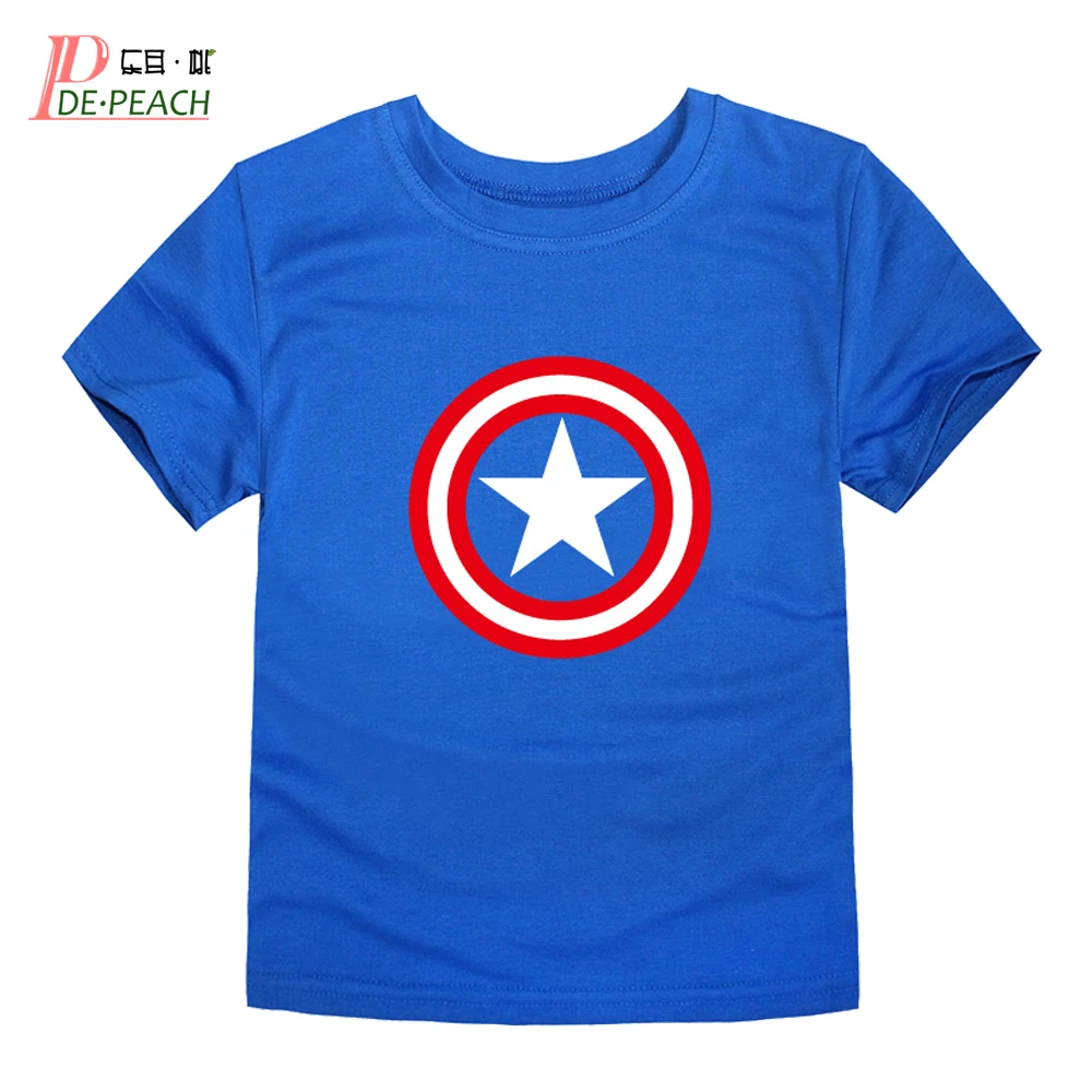 Children's Superhero short t shirt Cotton Girls Boys kids White Candy