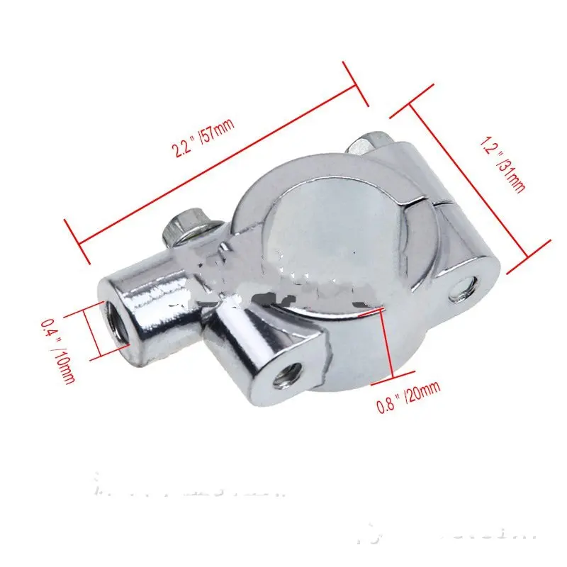 2x7/" мотоцикл велосипед зеркало на руль крепежный зажим Универсальный черный, серебристый цвет хром