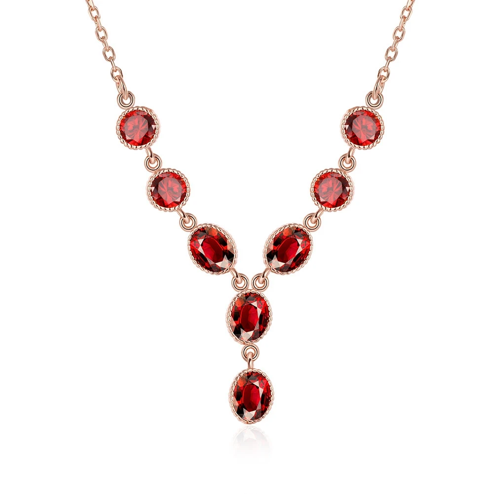 Для женщин Мода ретро свадебные смолы Antique Rose Gold Цвет красный циркон кулоны для |