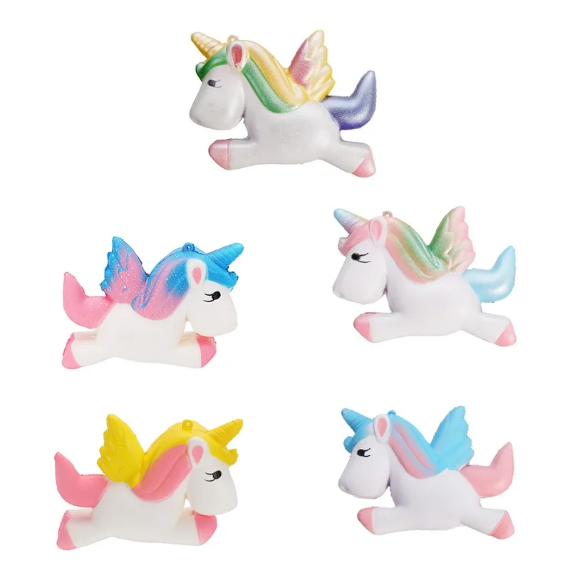 JIMITU мягкие и милые Pegasus Единорог Мягкие медленно поднимающиеся эластичные сжимаемые детские игрушки снимают стресс Bauble детские подарки на