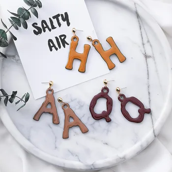 

12pairs/lot fashion contracted exaggerated personality English letters popular earrings female personality