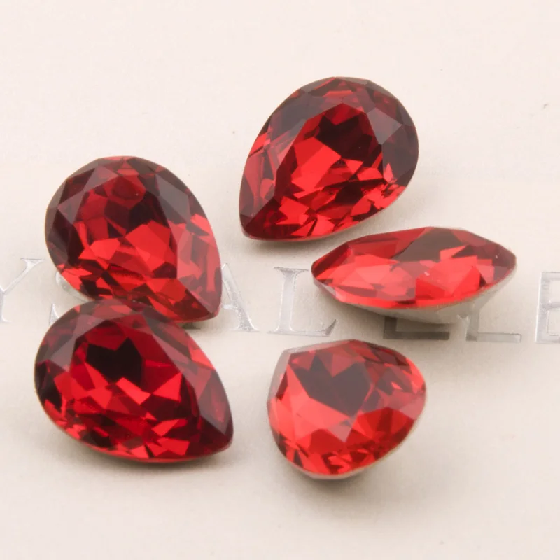YANRUO #4320 все размеры Light Siam Drop Crystal Свободные Rhinestone Указал Назад Strass пришить камни
