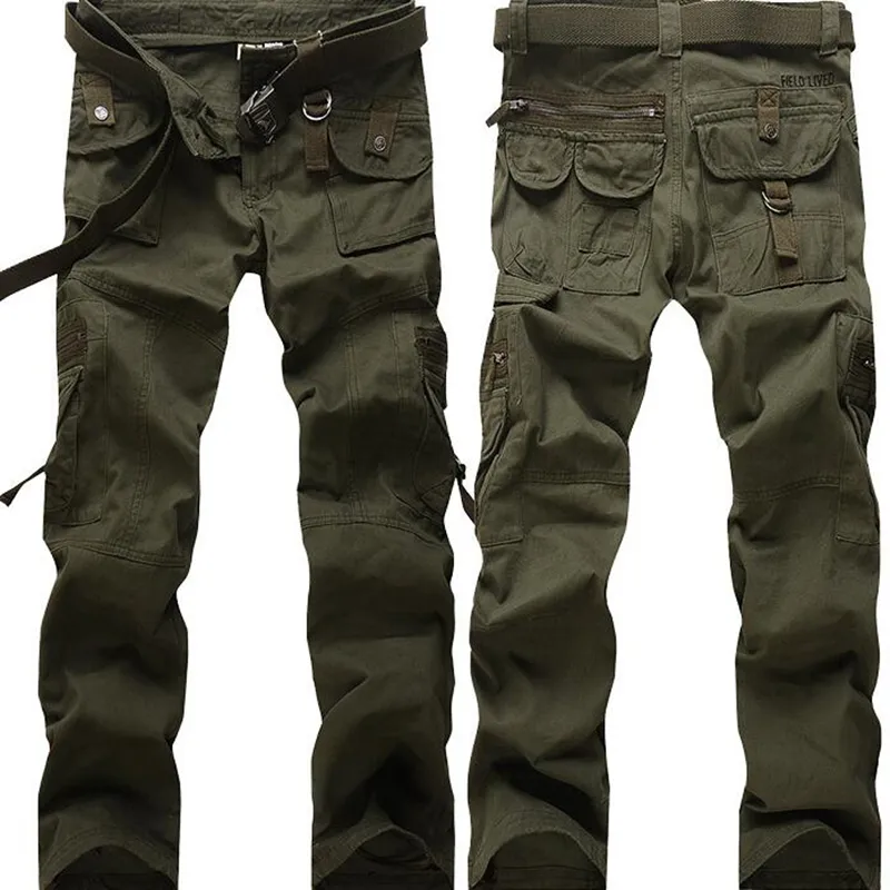Mens Military Cargo Pants Multi pockets Baggy Men Pants Casual Trousers