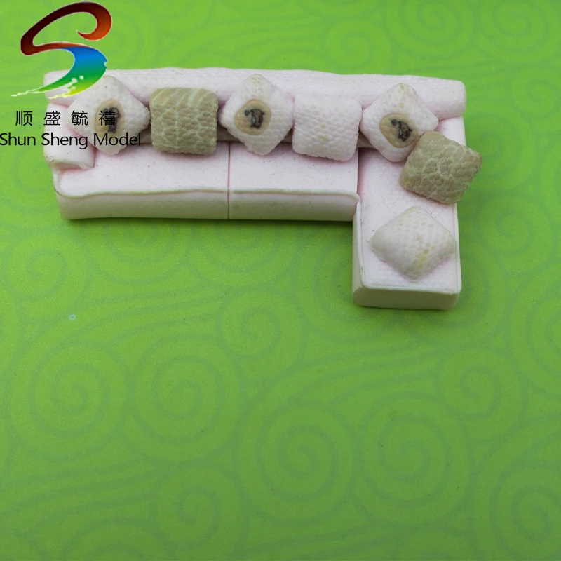 

VSF16 White Pink Color 2017 Mini Model sofa set For Model Design scale 1:25--1:50 design flower miniature model Furniture