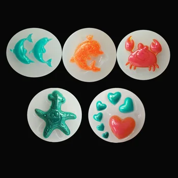 

1PC Sea Star Heart Dolphin Crab UV Resin Mold Liquid Silicone Molds for Making Jewelry Handcraft Pendant Tools