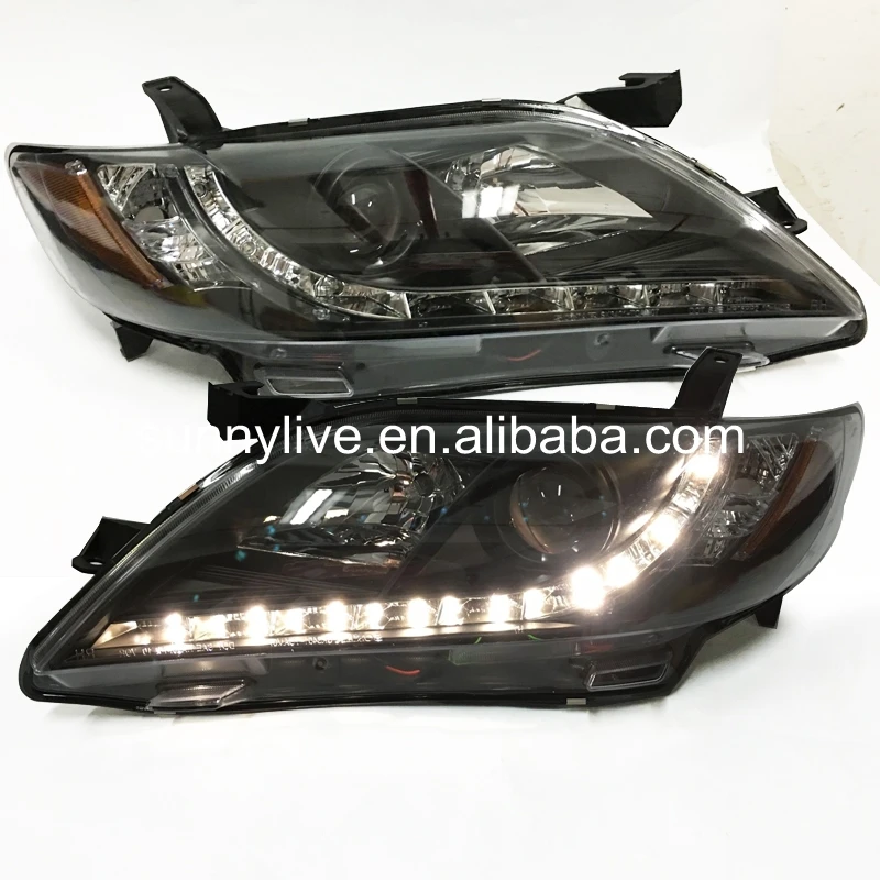 For TOYOTA 2007 2009 year Aurion Camry LED Head lamp Black Housing Yellow Reflector SNin Car