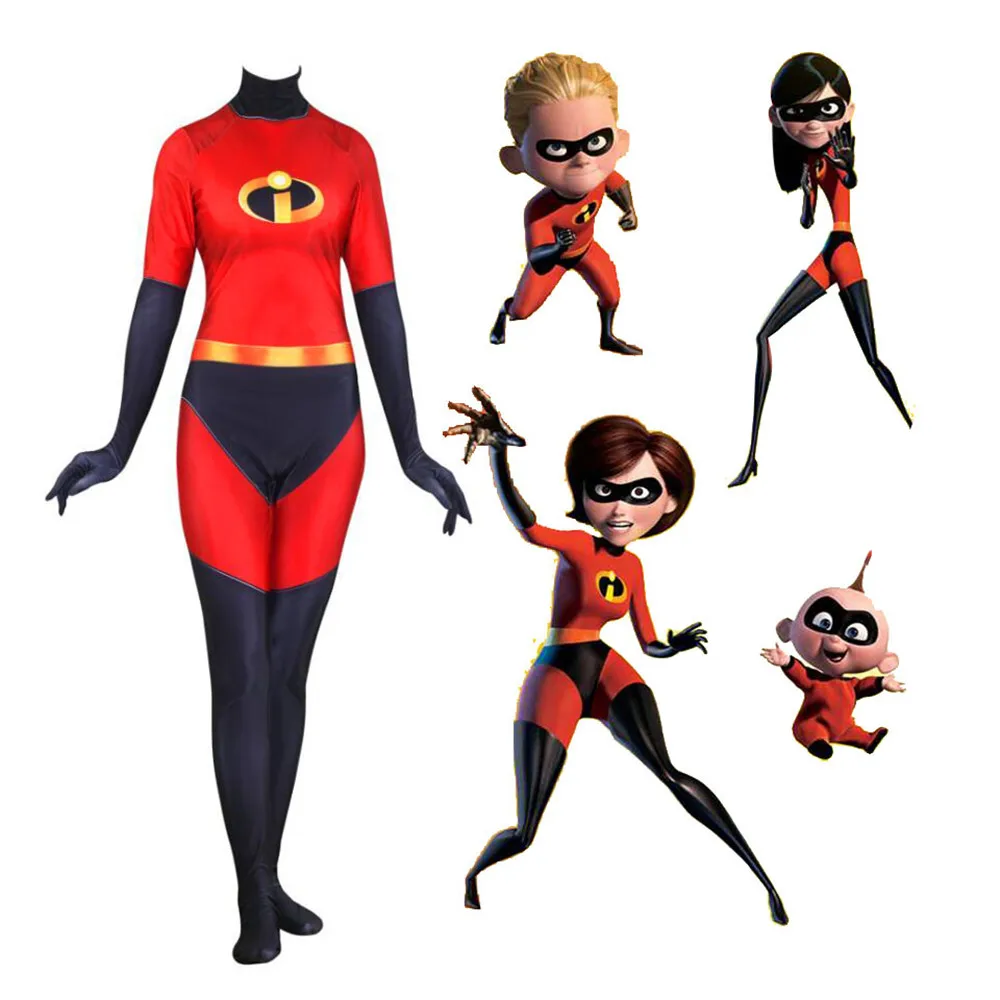 Суперсемейка 2 Elastigirl Косплей Костюм Костюмы на Хэллоуин для взрослых женщин Косплей Хелен Парр Elastigirl комбинезон