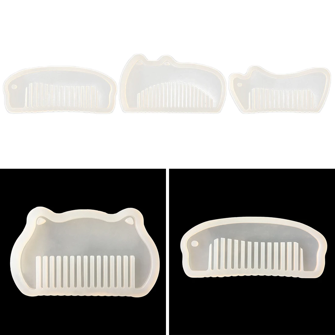 

3D Transparent Silicone Comb Mold Epoxy Resin Molds For DIY Jewelry Making Tools resin molds for jewelry 1 piece