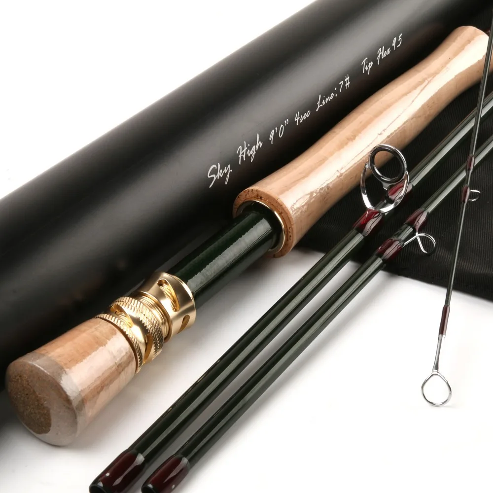 Fly Fishing Rod Skyhigh 9074 IM12 Carbon Fiber Fast Action 9FT 7WT 4PCS
