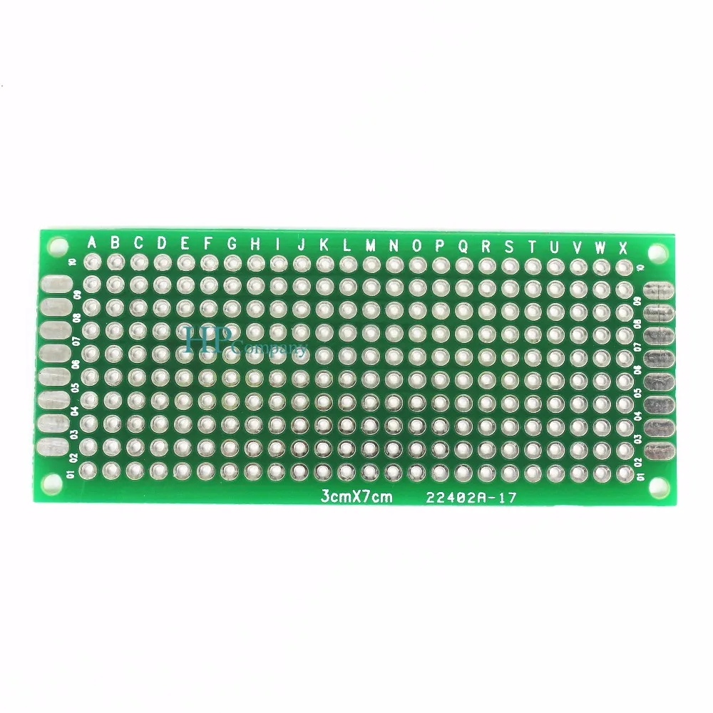 

5PCS 3*7cm 3X7cm Double Side Prototype pcb Breadboard Universal for Arduino 1.6mm2.54mm Practice DIY Electronic Kit Tinned