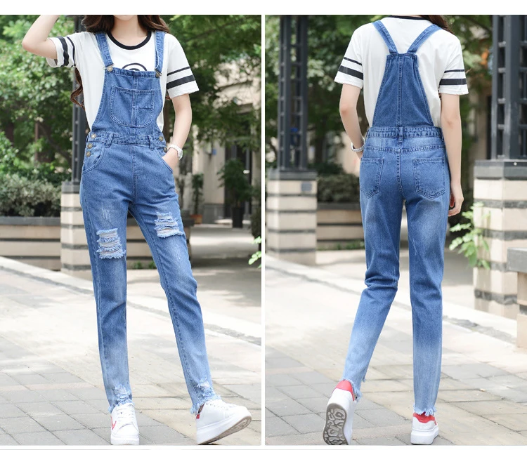 2017 Summer Cave Cowboy Strap Pants Women Nine Pants Loose College Wind students Slim thin pants summer (8)