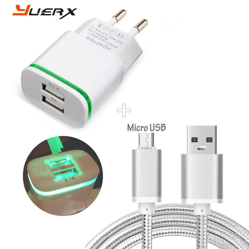 Зарядное устройство с разъемом EU + кабель Micro USB 3 фута для Ulefone Power 2 /Metal Be Pure Lite U007 Pro