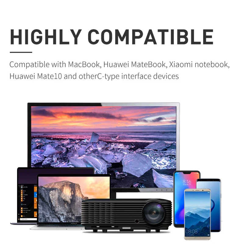 Pаспродажа Mcdodo Тип C HDMI 4 к HD аудио 2 м кабель  font  b USB  b   font  C к HDMI Thunderbolt3 для MacBook samsung huawei mate 30 P20 Pro  font  b USB  b   font  C HDMI адаптер