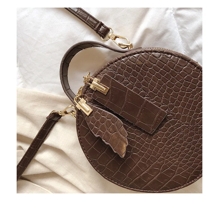 Бренд TOYOOSKY, дизайнерские женские Мини Круглые сумки с узором «крокодиловая кожа», сумка-мессенджер, круглая Женская сумочка с верхней ручкой, кошельки, клатчи