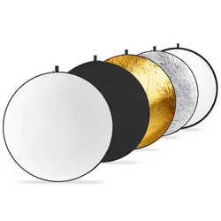 Neewer круглый 5 в 1 складной Multi-светоотражатель отражатель 15,7 дюймов с сумкой-прозрачный цвет серебристый, золотой белый и черный