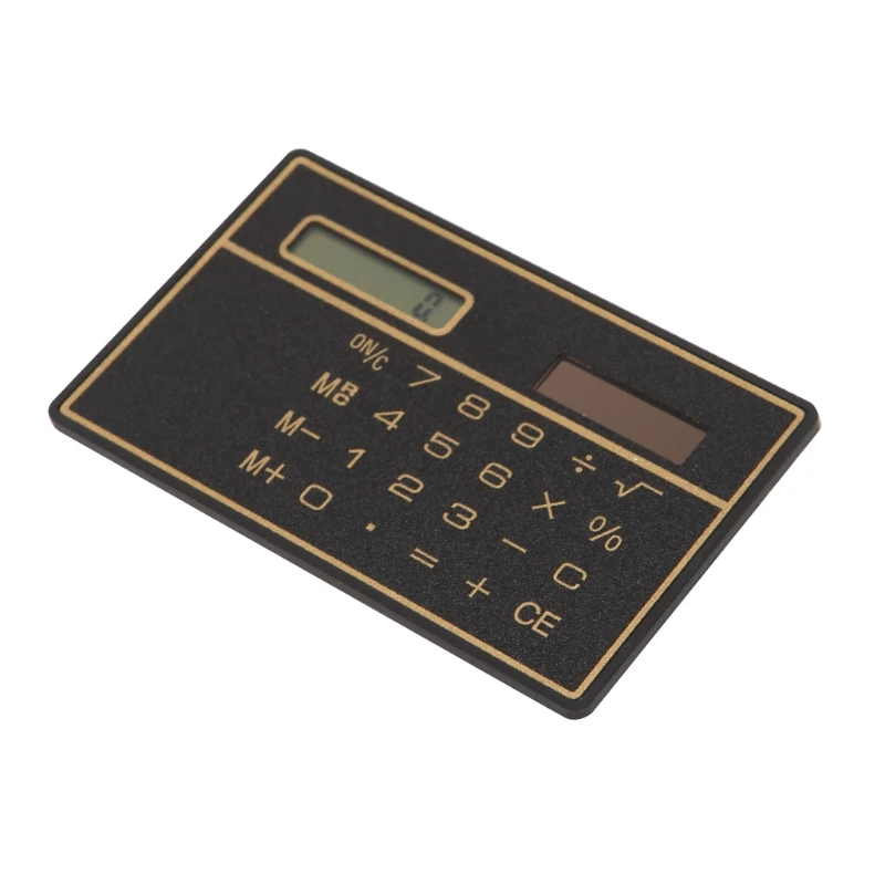 Ультра тонкий научно-исследовательских калькуляторы мини размером с кредитную карту, 8-значный Солнечной энергии карманный калькулятор - Цвет: Black