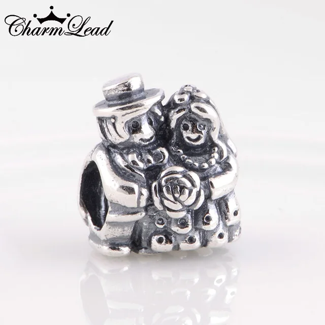 la novia y el novio silver charm beads fit pandora pulsera charms