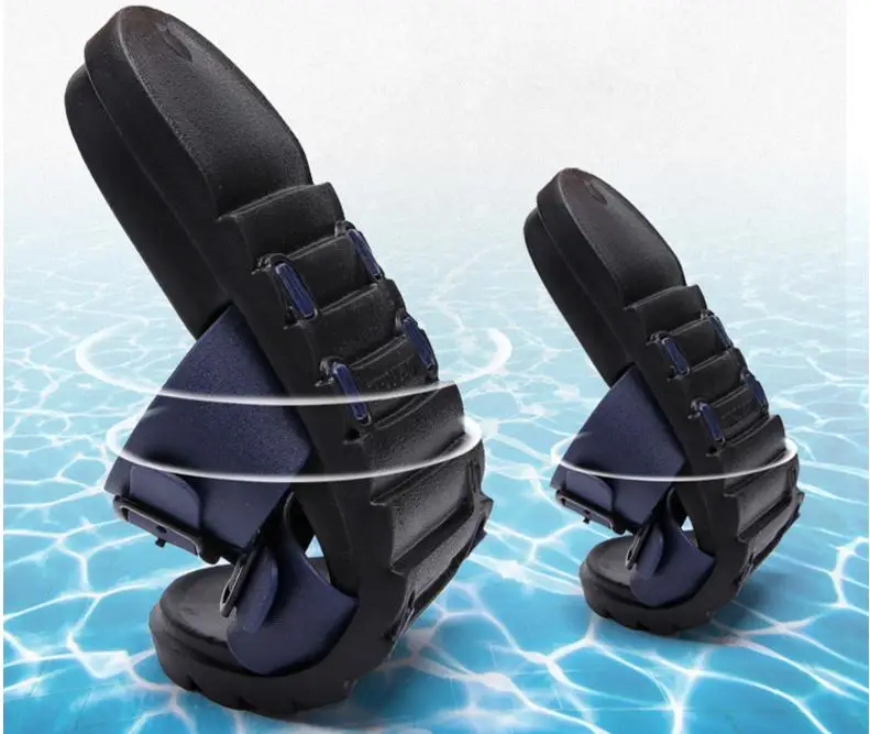 Мужские пляжные тапочки г. Летняя мужская обувь на плоской подошве Слипоны мужские повседневные сандалии на нескользящей подошве Большие размеры EU40-44