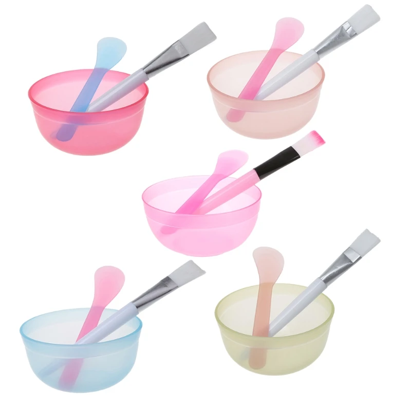 

1Set/3Pcs Homemade Makeup Set Beauty DIY Facial Face Mask Bowl Brush Spoon Stick Tool