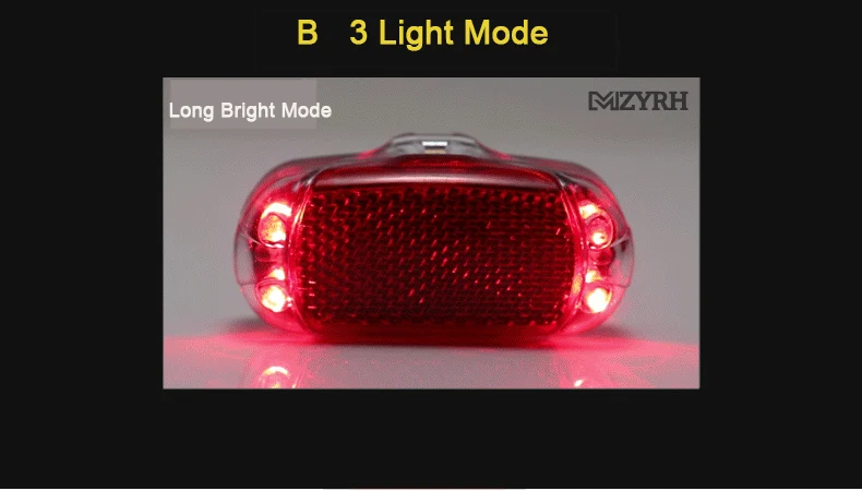 Discount MZYRH Bicycle Rear Tail Light Red LED Flash Lights Cycling Night Safety Warning Lamp Bike Outdoor Riding Tail Light Accessories 12