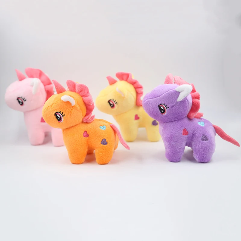 

NOW HOT 12cm Rainbow unicorn doll kid's Party Plush toy gifts key chain toy Soft toy for children wedding gift horse plush toy
