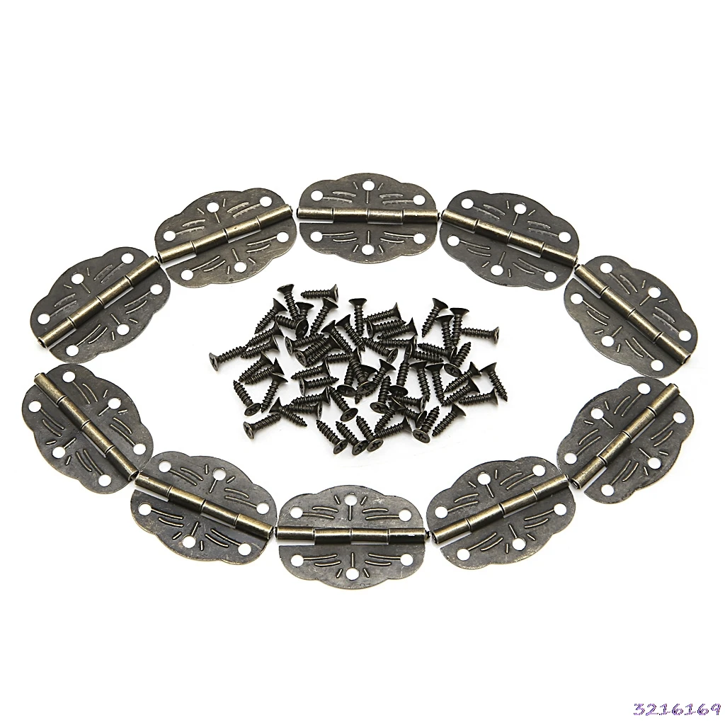 10x Door Butt Hinges Alloy Rotated From 0-280 Antique Bronze 30mm x22mm