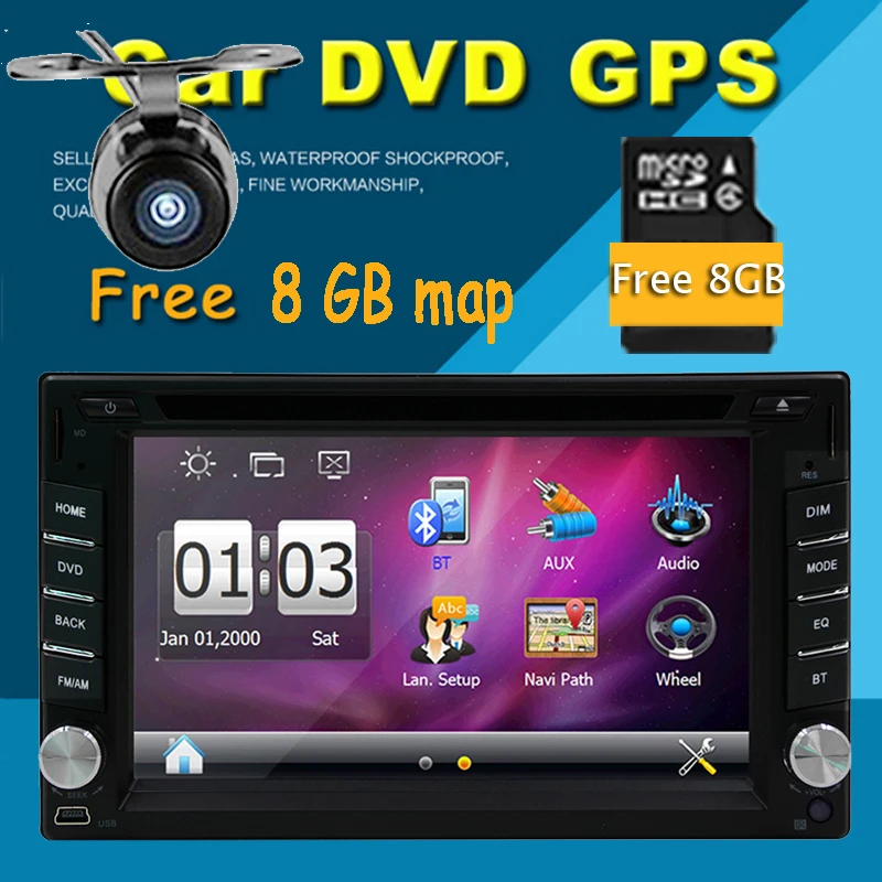 

Double 2 Din car gps radio dvd player with GPS Navigation free MAP Car DVD player Bluetooth Car headunit Auto radio in console