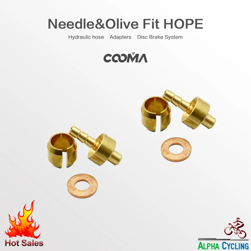 Hydraulic Disc Brake Hose Barb & Compression Fitting for Hope Brake System, Olive & Needle, 2 SET/order Hydraulic Disc Brake Hose Barb & Compression Fitting for Hope Brake System, Olive & Needle, 2 SET/order